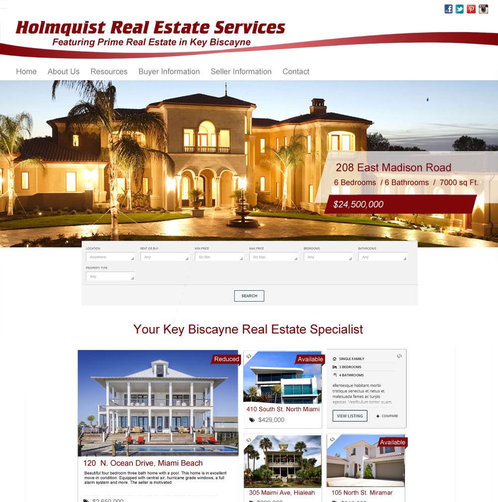 professional website design image of real estate site