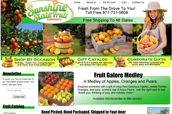 professional website design image of a fruit site